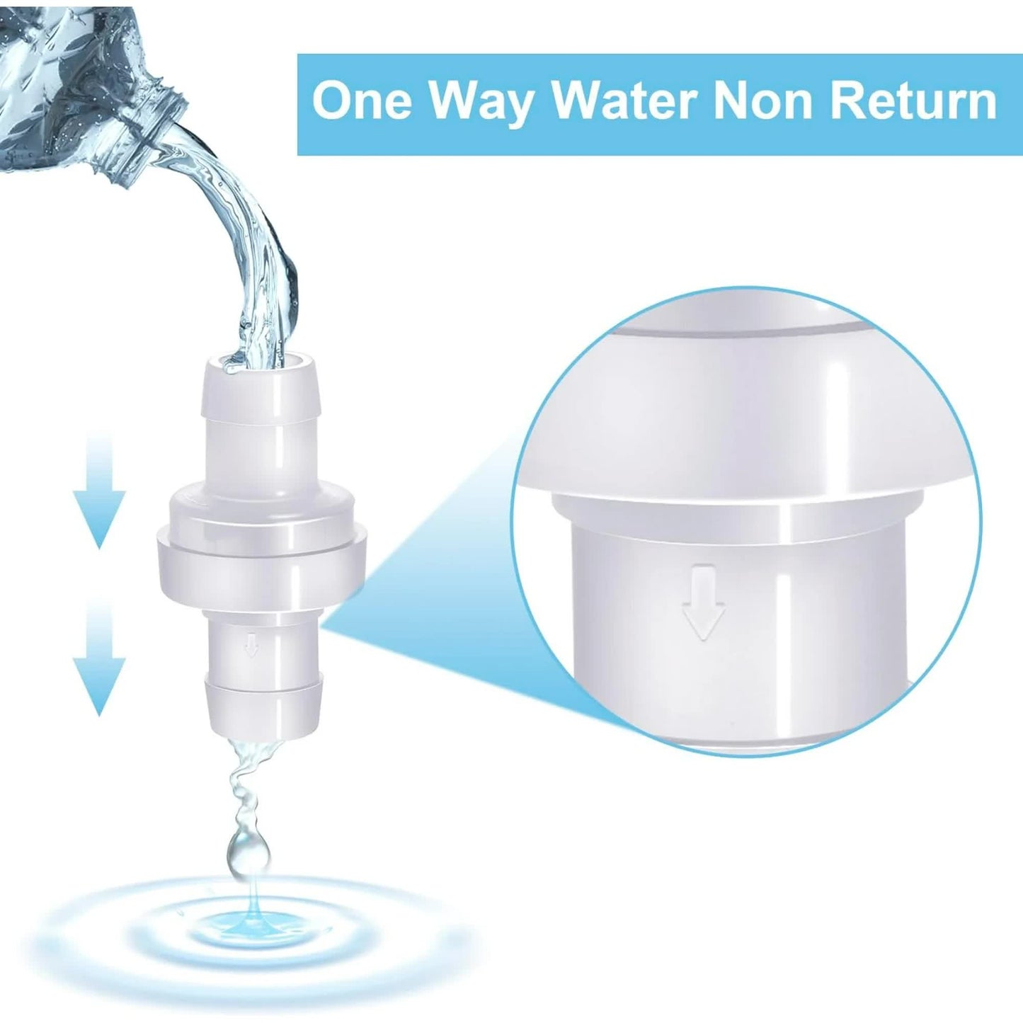 6 Pack One Way Check Valves, 1/2" (12mm) Hose Barb Non Return Ozone Resistance Plastic Valve Pump for Fuel Oil Water Air Gas - Image 3