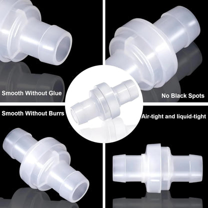 6 Pack One Way Check Valves, 1/2" (12mm) Hose Barb Non Return Ozone Resistance Plastic Valve Pump for Fuel Oil Water Air Gas - Image 4