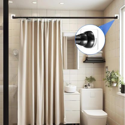 4 Pack Shower Rod Holder Adhesive No Drilling Transparent Shower Rod Holder Invisible Wall Mount Holder For Tension Rods Shower Curtain Rod Holders For Wall (Rod Not Included) - Image 4