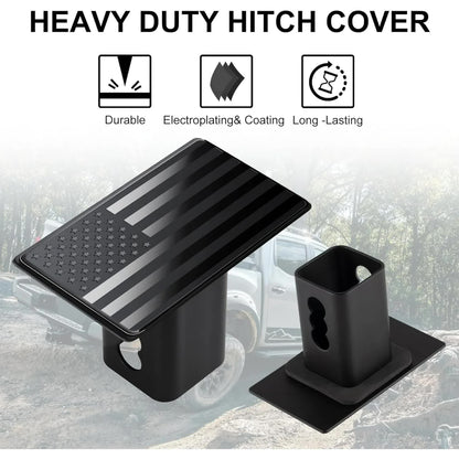 Tow Hitch Cover, Heavy American Flag Metal Trailer Hitch Cover for 2 Inch Receivers, Ideal for Truck Accessories with 5/8-Inch Pin Diameter Trailer Hitch Lock - Image 4