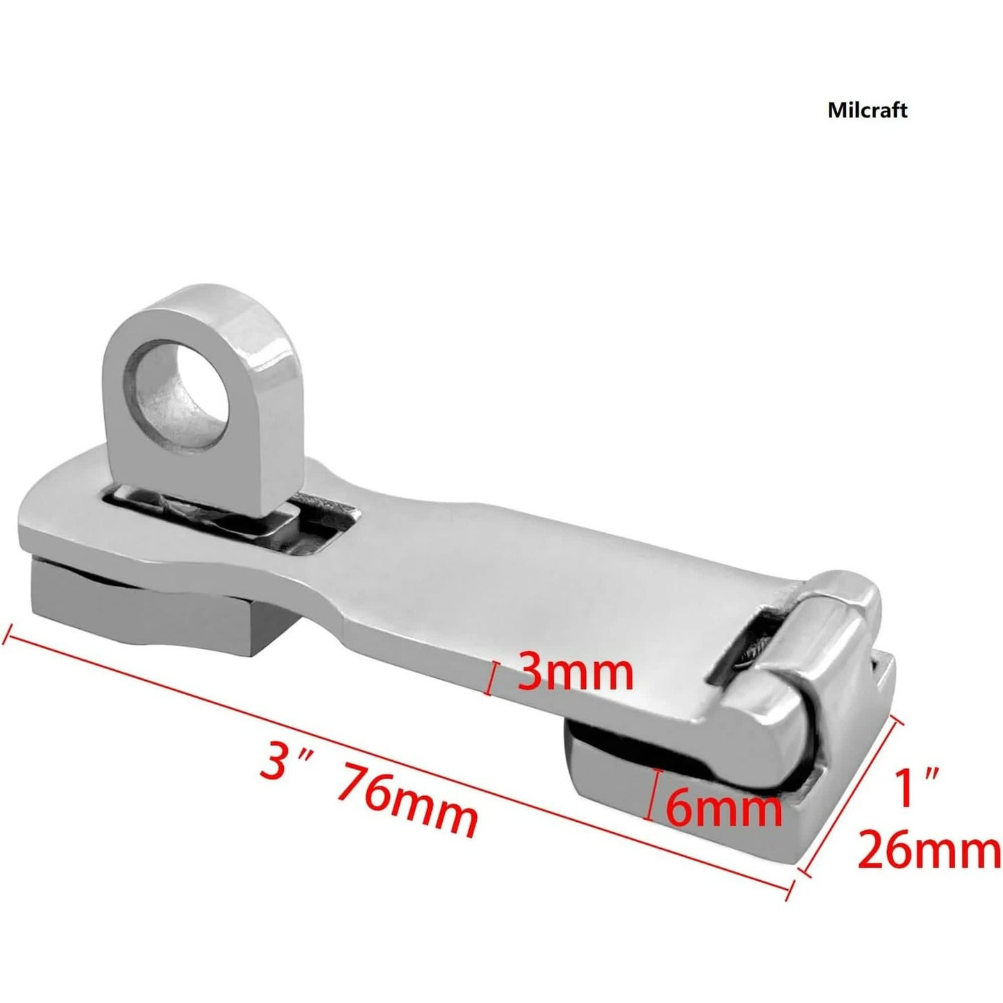 Marine Grade Stainless Steel Heavy Duty Door Hasp with Turning Padlock Eye Mount - Image 2