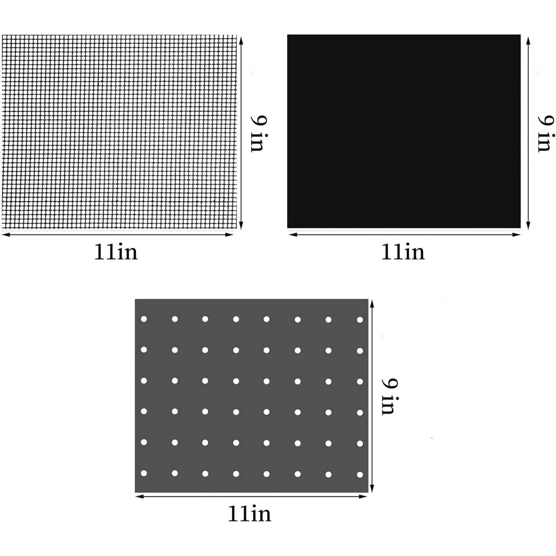 Reusable Liners for Toaster Oven Air Fryer 9 x 11 Accessories Compatible with Breville, Black & Decker, Cuisinart, Emeril Lagasse + More, Perforated Non-Stick Mats for Baking,Cooking,Oven Rack - Image 2