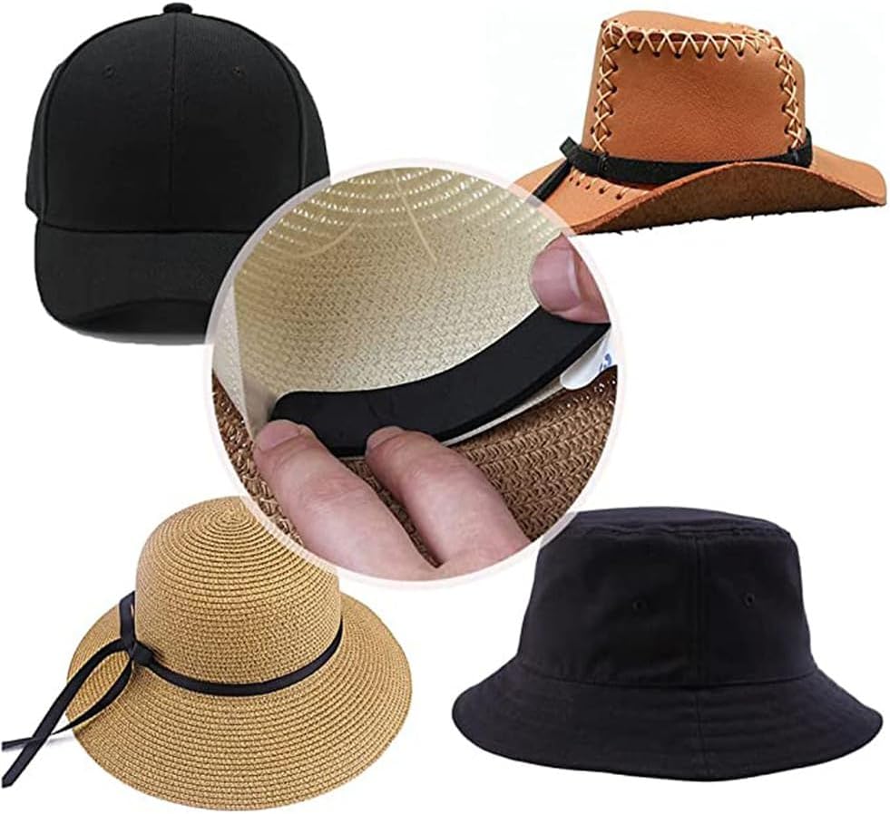 12pcs Hat Size Tape Hat Size Reducer Inserts Liner Foam Reducing Sizing Tape Sizer Self Adhesive for Hats Caps Make Smaller Sweatband Black - Image 4