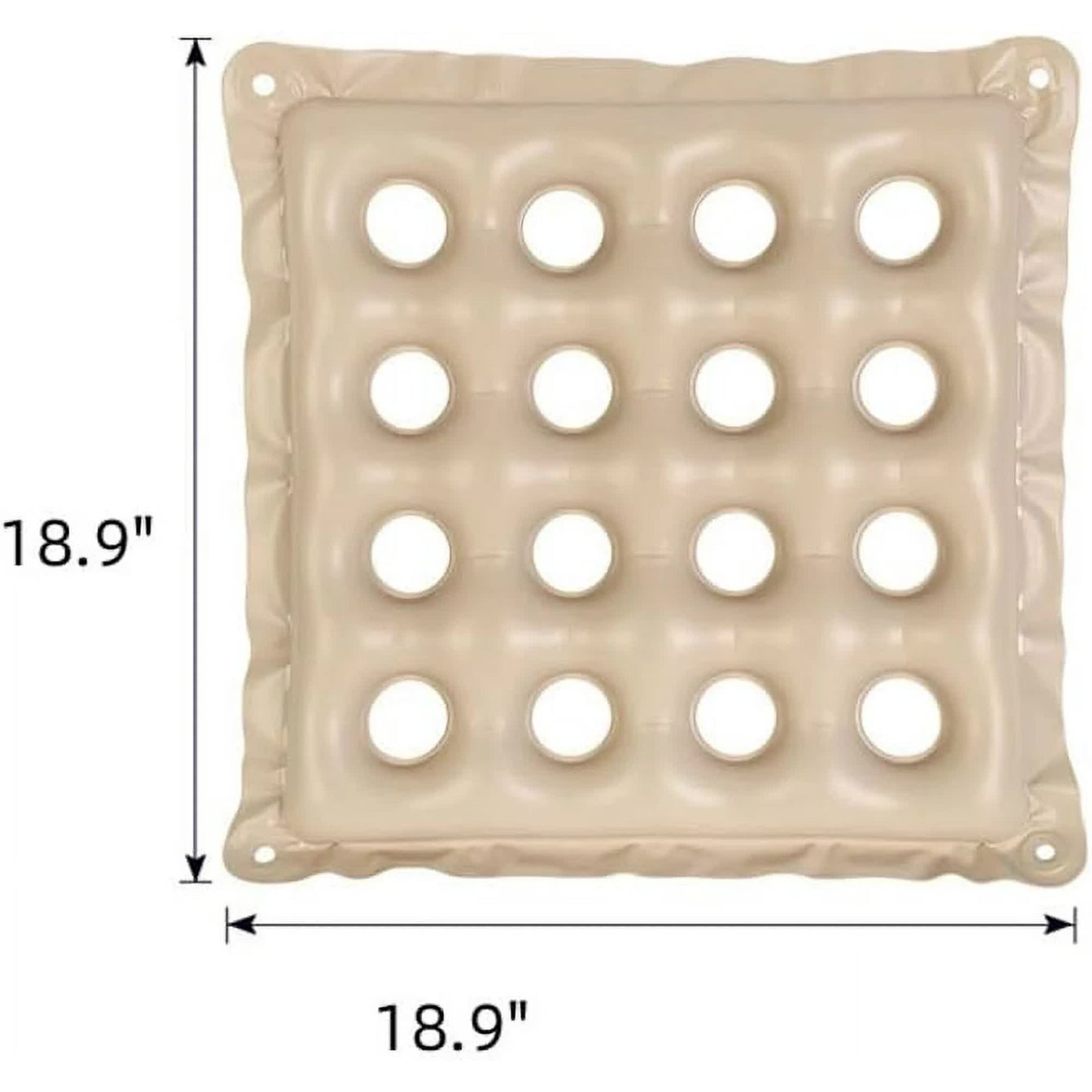 Inflatable Seat Cushions for Pressure Relief, Wheelchair Air Cushion for Bed Sore, Comfortable Waffle Pads，Cream 17x17inch - Image 2
