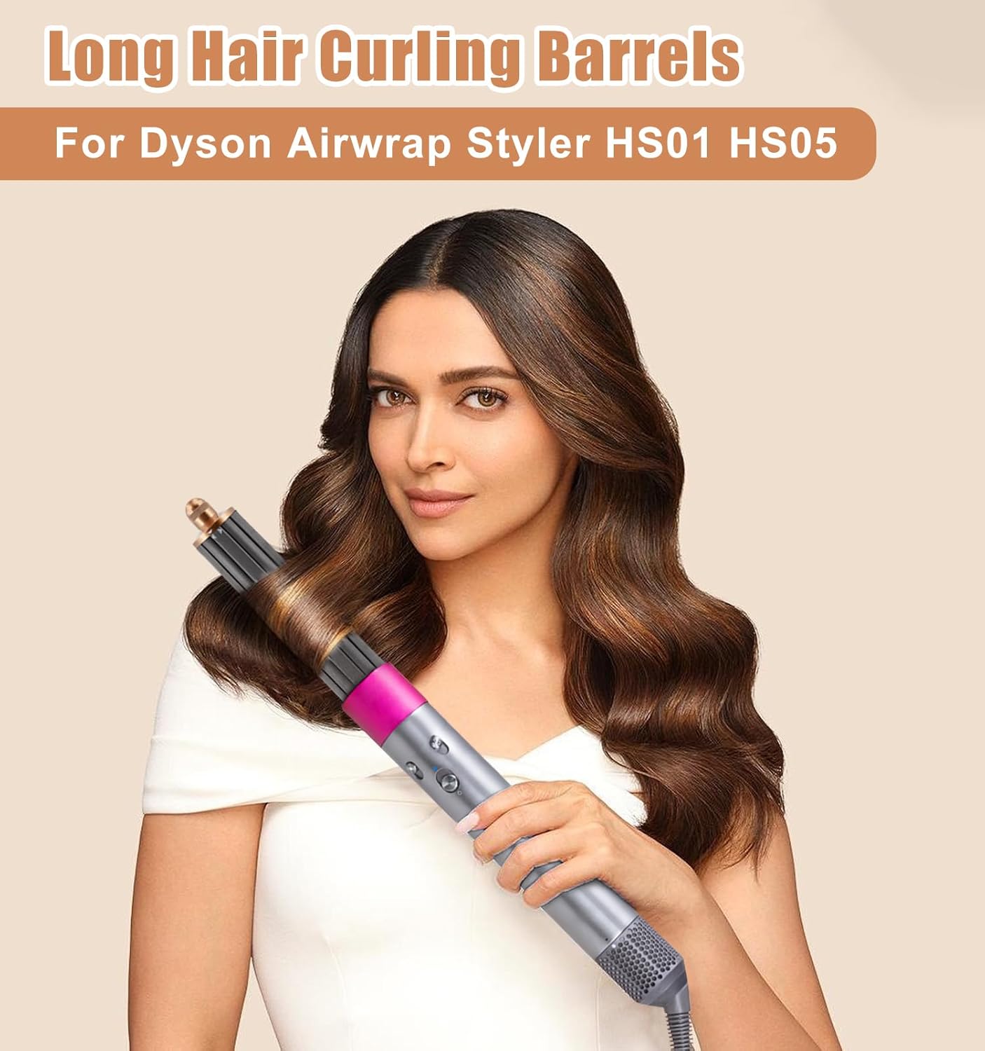 40mm/1.6" Long Barrel Attachment for Dyson Airwrap HS01/HS05/HS08 | Auto-Wrap Dual Rotation Curling Iron for Dyson Airwrap Attachments, Creates Voluminous Curls & Loose Waves - Image 2