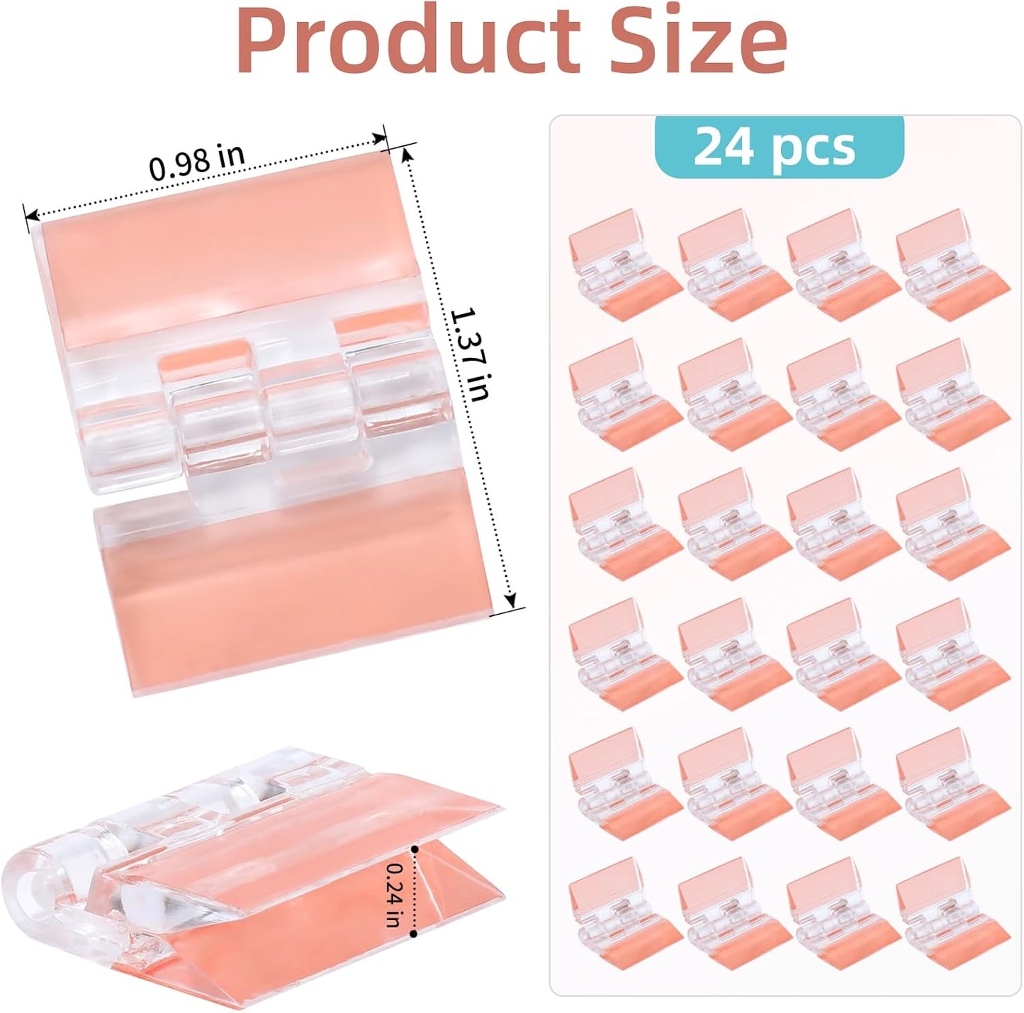24Pcs Acrylic Small Hinges, 1.4x1 inch Clear Self-Adhesive Hinges, Folding Hinge Tool for Cabinet Drawer Furniture Display Stand DIY Crafts (35x25 mm) - Image 2