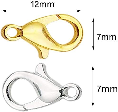 50 Pieces Stainless Steel Lobster Claw Clasps, Silver & Gold Bracelet Necklace Clasps Findings for DIY Jewelry Making(21x12mm) - Image 2