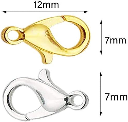 50 Pieces Stainless Steel Lobster Claw Clasps, Silver & Gold Bracelet Necklace Clasps Findings for DIY Jewelry Making(21x12mm) - Image 2