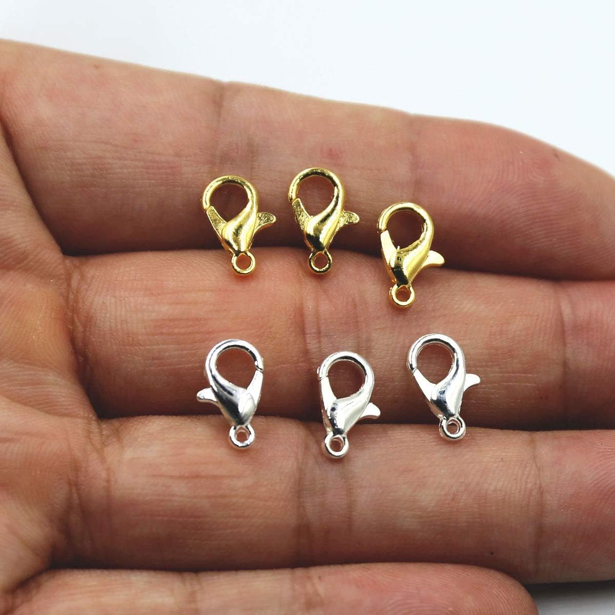 50 Pieces Stainless Steel Lobster Claw Clasps, Silver & Gold Bracelet Necklace Clasps Findings for DIY Jewelry Making(21x12mm) - Image 3