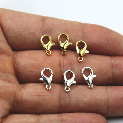 50 Pieces Stainless Steel Lobster Claw Clasps, Silver & Gold Bracelet Necklace Clasps Findings for DIY Jewelry Making(21x12mm) - Image 3