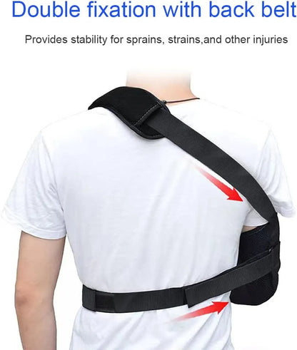 Arm Sling Shoulder immobilizer for Shoulder Injury with Back Belt Men & Women Shoulder Immobilizer Left and Right Arm Lightweight Rotator Cuff Arm Support for Elbow Wrist Injury -(Size L) - Image 2