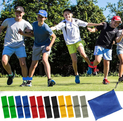 12 Pcs 3 Legged Race Bands Firm Elastic Tie Kids Outdoor Games Teamwork Birthday Party Game for Adults & family Field Day Carnival Theme Outside Yard Games