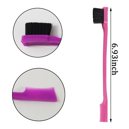 24PCS Hair Edge Brush, Double Sided Edge Control Hair Comb Eyebrow Brush Smooth Comb Grooming (8Colors) - Image 2