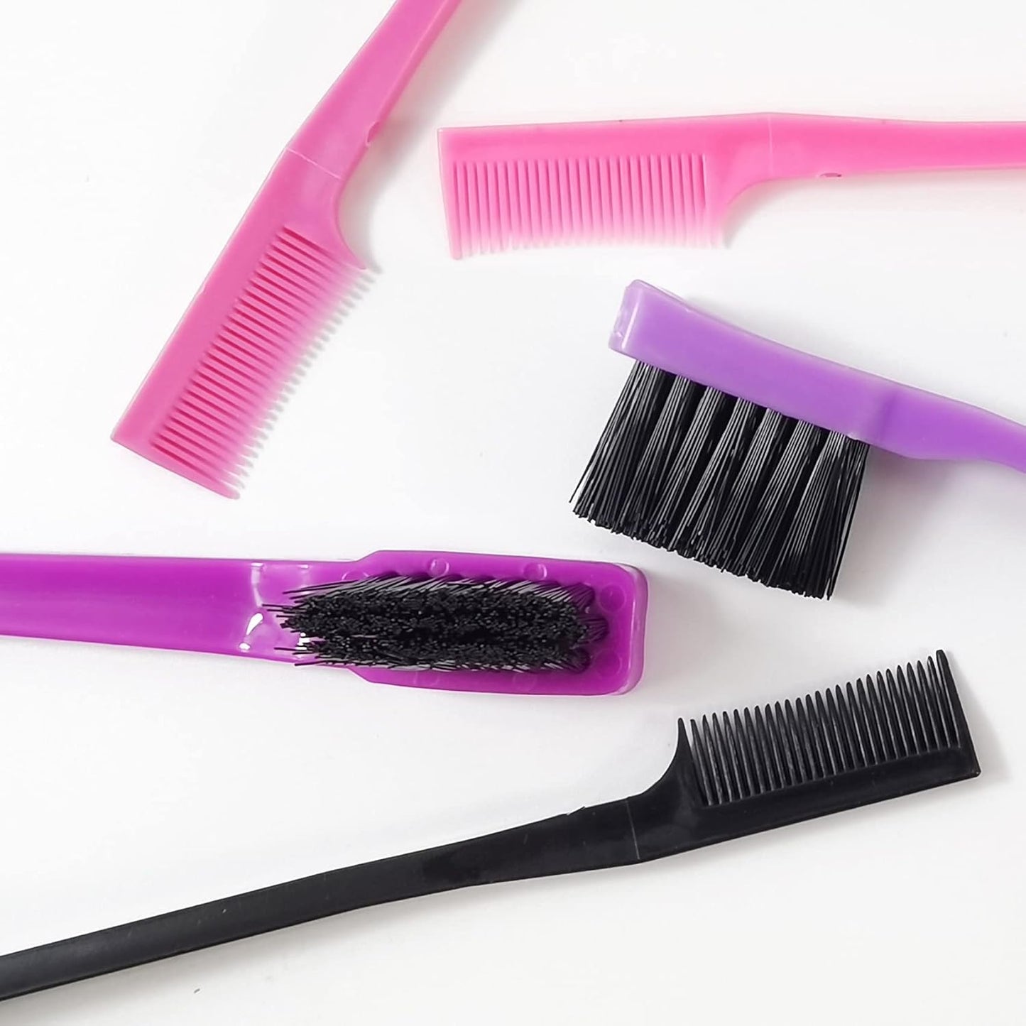 24PCS Hair Edge Brush, Double Sided Edge Control Hair Comb Eyebrow Brush Smooth Comb Grooming (8Colors) - Image 3