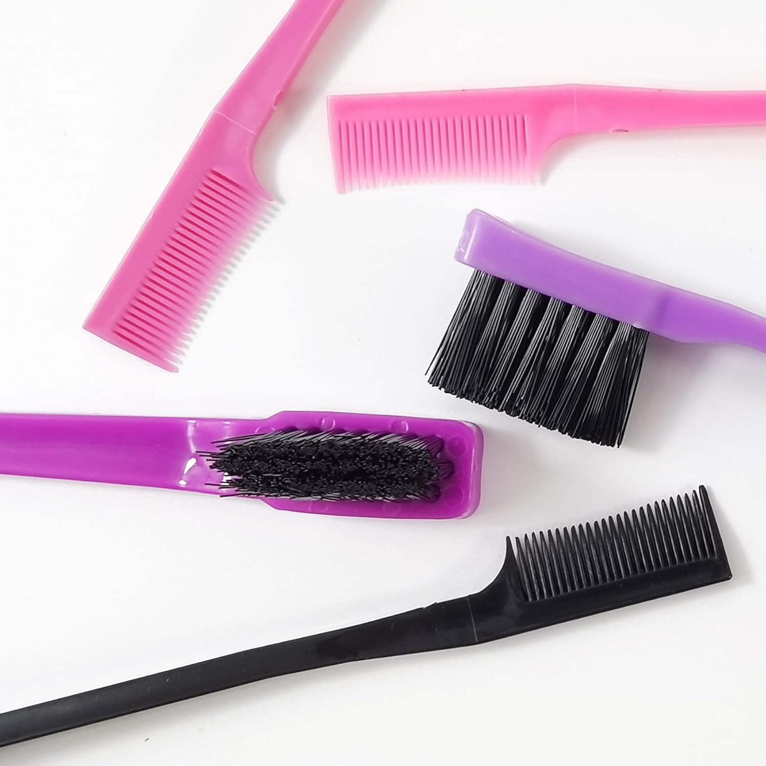 24PCS Hair Edge Brush, Double Sided Edge Control Hair Comb Eyebrow Brush Smooth Comb Grooming (8Colors) - Image 3