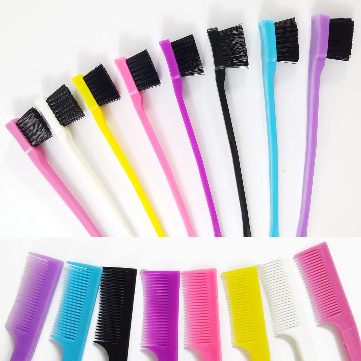 24PCS Hair Edge Brush, Double Sided Edge Control Hair Comb Eyebrow Brush Smooth Comb Grooming (8Colors) - Image 4