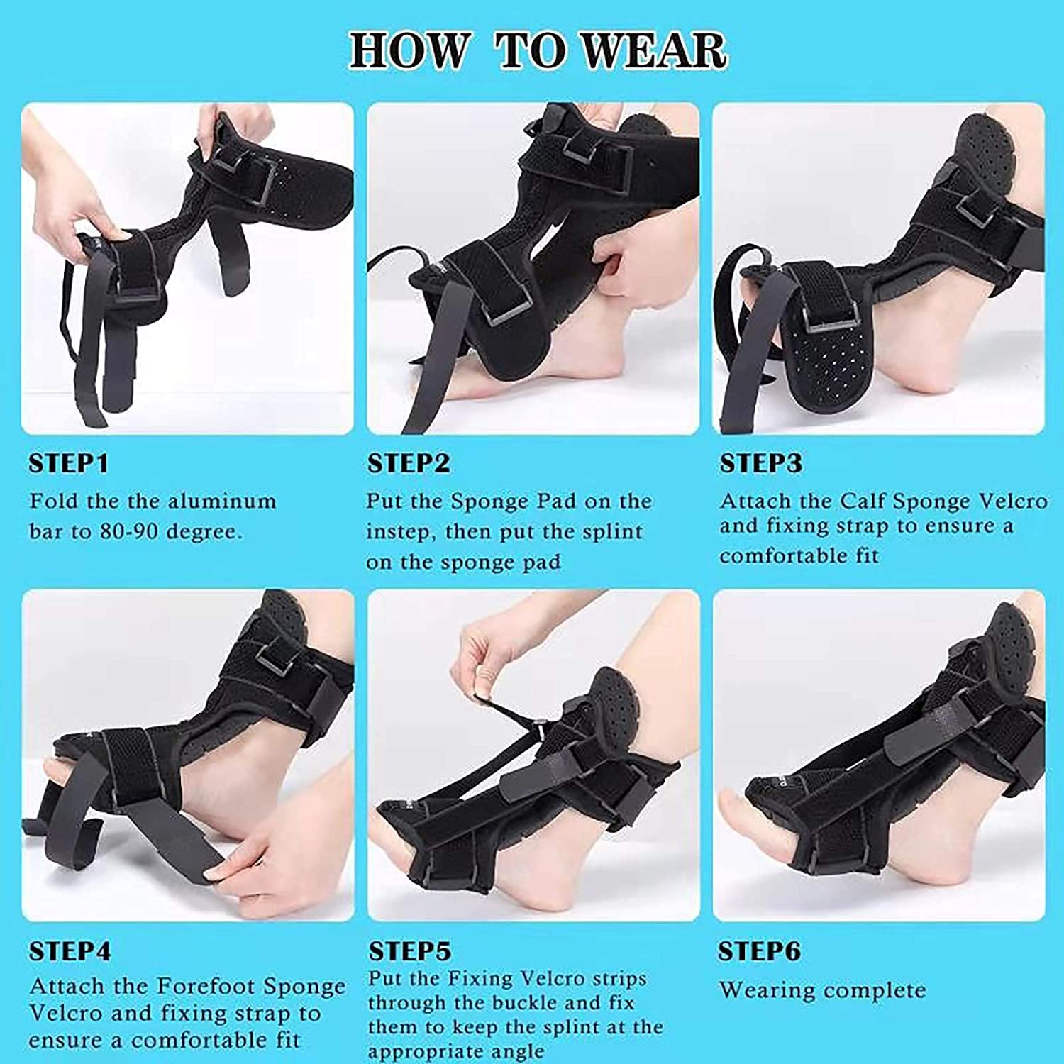 Plantar Fasciitis Night Splint and Brace, Upgraded Planters Facetious Relief, Foot Drop and Achilles Tendonitis Relief Brace. Night Splint for Plantar Fasciitis Women & Men - Image 4