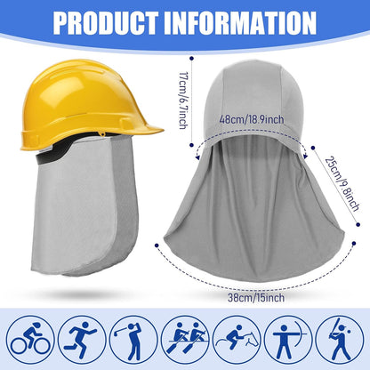 Helmet Liner with Neck Mask, Cooling Skull Cap Sweat Wicking Cap with Tail Sun Cycling Running Neck Protection Hat - Image 2