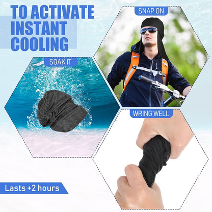 Helmet Liner with Neck Mask, Cooling Skull Cap Sweat Wicking Cap with Tail Sun Cycling Running Neck Protection Hat - Image 4