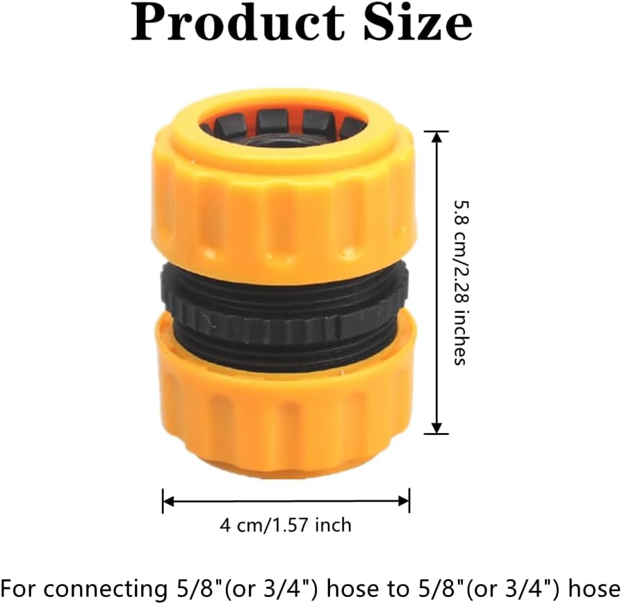 3 PCS Garden Hose Repair Kit Durable Hose Repair Connector Extender 3/4" or 5/8" Water Hose Connectors Water Hose Repair Hose Mender for Garden Hose Pipe Quick Repair Connection Yellow - Image 2