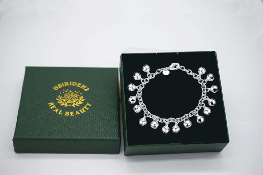 OSIRIDEH2 Bell Bracelet 925 Sterling Silver Bells Sounds Bead Chain Bracelet for Women Wedding Engagement Party Jewelry Jingling Bracelets bracelet - Image 2