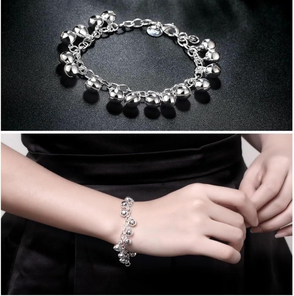 OSIRIDEH2 Bell Bracelet 925 Sterling Silver Bells Sounds Bead Chain Bracelet for Women Wedding Engagement Party Jewelry Jingling Bracelets bracelet - Image 3