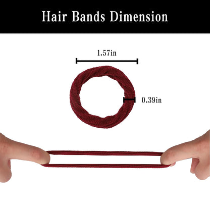 10 Pieces Thick Hair Ties Seamless Elastic Hair Ties for Women, Girls Hair Accessories Colorful Ponytail Holders with Pattern Texture No Crease Soft Hair Bands for Thick Thin and Curly Hair 10 Styles - Image 2