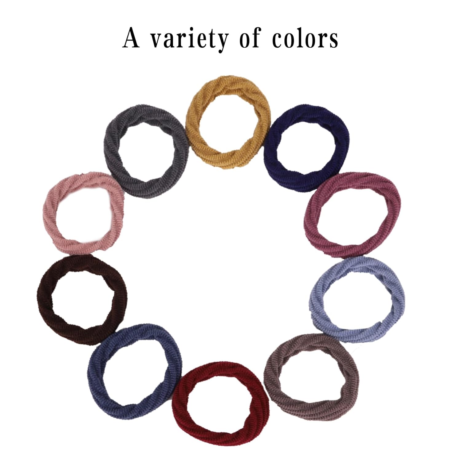 10 Pieces Thick Hair Ties Seamless Elastic Hair Ties for Women, Girls Hair Accessories Colorful Ponytail Holders with Pattern Texture No Crease Soft Hair Bands for Thick Thin and Curly Hair 10 Styles - Image 3