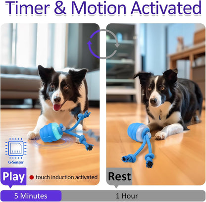 Interactive Dog Toys with Motion Activated, Squeaky Dog Toy Active Rolling Ball Wicked Ball for Daily Training  BLUE - Image 3