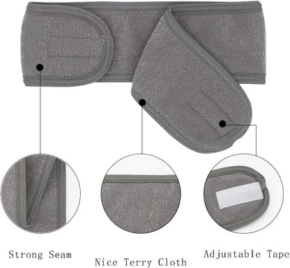 Spa Headband Facial Headbands Makeup Hair Band Washing Face Thick Terry Cloth Head Band for Yoga Sport Shower Adjustable Length Elastic Stretch (10 Pack) - Image 3