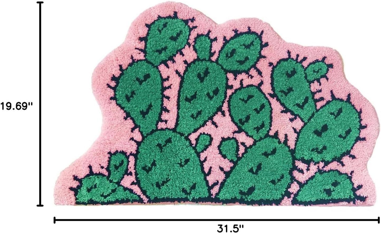 Monstera Leaf Non Slip Soft Kids Playmat Nursery Door Mat Area Rugs Luxury Plush Kids Game Play Carpet Bathroom Rugs Bathmat Shower Decor (Cactus) - Image 2