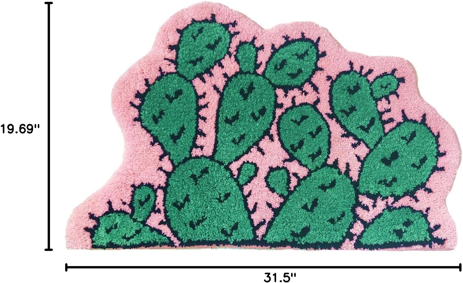 Monstera Leaf Non Slip Soft Kids Playmat Nursery Door Mat Area Rugs Luxury Plush Kids Game Play Carpet Bathroom Rugs Bathmat Shower Decor (Cactus) - Image 2