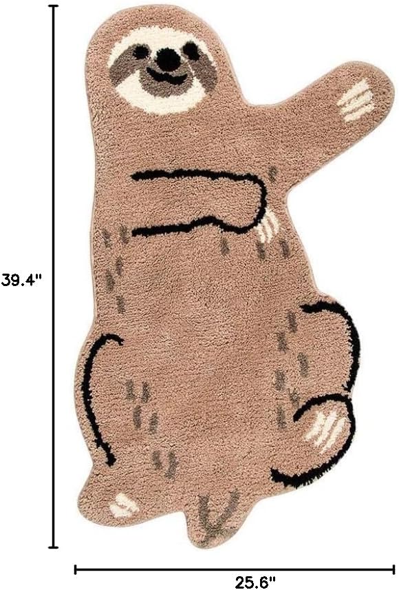 Cute Soft Small Sloth Shaped Mat for Bathroom,Showroom Bathmat,Non-Slip Bath Rugs,Play Carpet Area Rug for Kids,Photography Props (25.6X39.4'') - Image 3