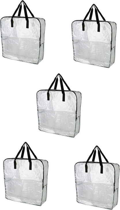 DIMPA Extra Large Storage Bag, Clear Heavy Duty Bags, Moth Moisture Protection Storage Bags (Pack of 5, 25 ½x8 ¾x25 ½) - Image 3