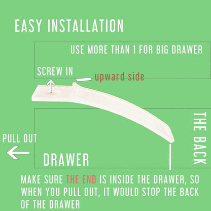 LLERRA Hard Plastic Drawer Stops with Screws, Clear Non-Slip Drawer Stop Hardware Replacement for Dresser Drawers (10) LLDS-1020 DS-12 - Image 2