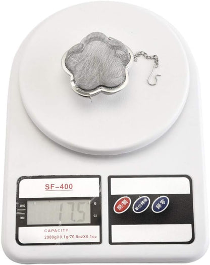 2pcs Stainless steel fine mesh seasoning ball kitchen soup spice stew filter kitchen tool metal tea bag tea ball (2pcs Flower Shape),Silver,6cm - Image 4