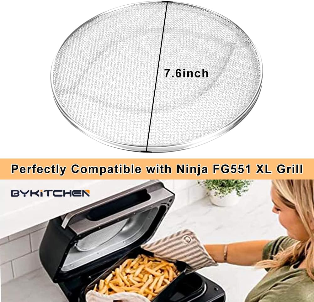 Stainless Steel Spatter Shield for Ninja Fg551 Foodi Smart XL Grill, Ninja XL Grill Accessories, Air Fryer Replacement Parts for Ninja 6 in 1 Smart Xl Indoor Grill - Image 2