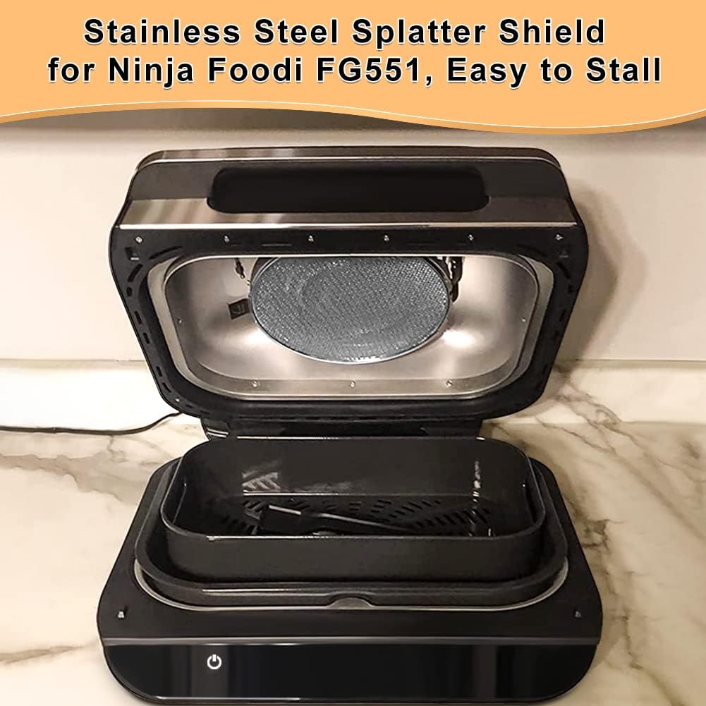 Stainless Steel Spatter Shield for Ninja Fg551 Foodi Smart XL Grill, Ninja XL Grill Accessories, Air Fryer Replacement Parts for Ninja 6 in 1 Smart Xl Indoor Grill - Image 4