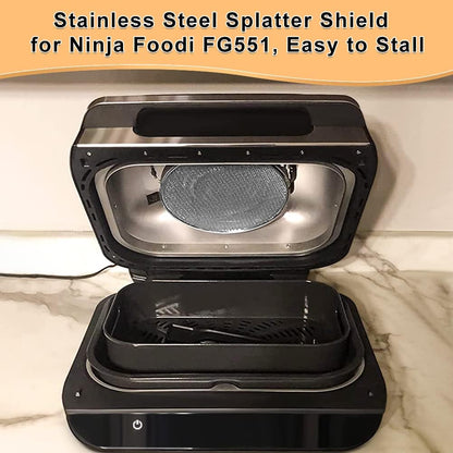 Stainless Steel Spatter Shield for Ninja Fg551 Foodi Smart XL Grill, Ninja XL Grill Accessories, Air Fryer Replacement Parts for Ninja 6 in 1 Smart Xl Indoor Grill - Image 4