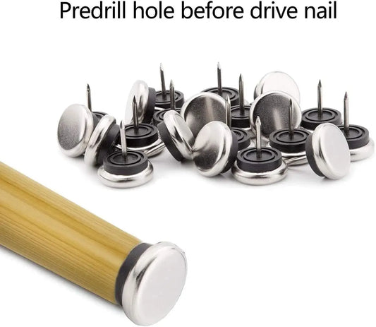 20pcs Round Heavy Duty Furniture Pads, Nail On Furniture Sliders Hardwood Floor Protectors Metal Nail On Glides for Chair Table Desk Cabinet Sofa Couch Leg Feet Non Slip Glides (Dia 19mm) - Image 3