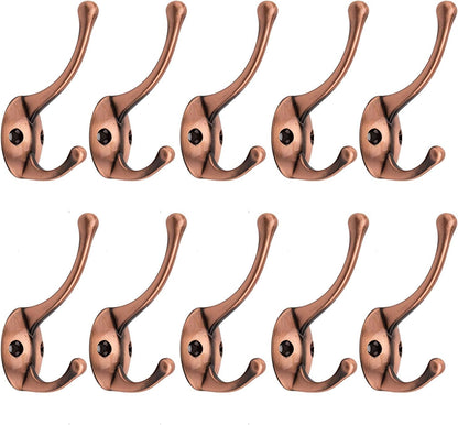 Bathroom Coat Hooks, Decorative Hanger Rack for Hanging Towel,Jacket,Handbag,Scarf,Keys,Solid Wall Mounted Home Kitchen Garage Closet Storage & Organization Hardware Accessories 10PC (Copper)