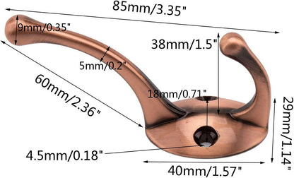 Bathroom Coat Hooks, Decorative Hanger Rack for Hanging Towel,Jacket,Handbag,Scarf,Keys,Solid Wall Mounted Home Kitchen Garage Closet Storage & Organization Hardware Accessories 10PC (Copper) - Image 2
