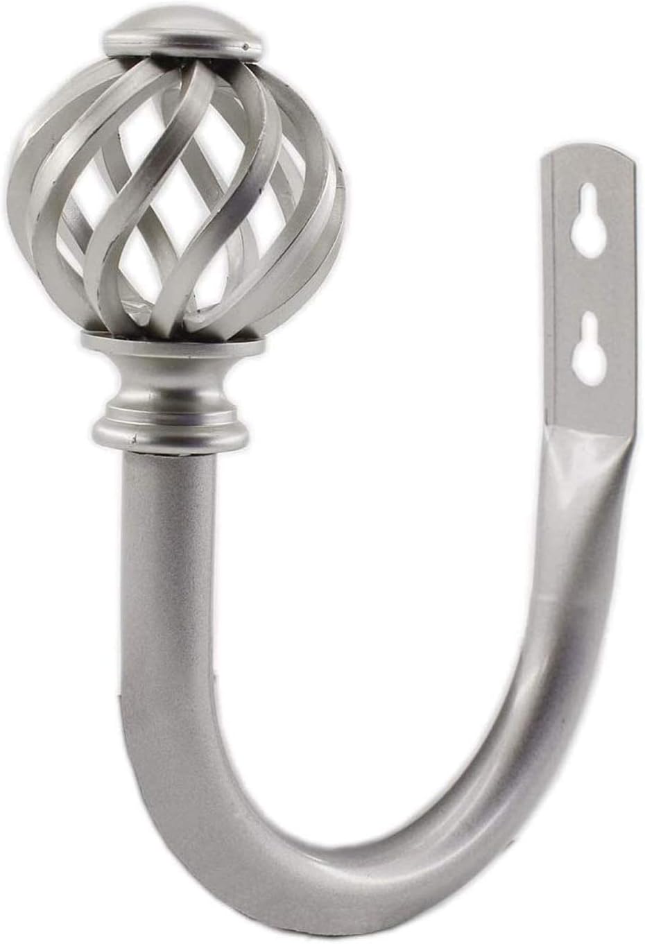 2 Pack Curtain Holdbacks, U Shaped Wall Mounted Curtain Tieback Hooks Drapery Tiebacks Decorative Curtain Hooks Window Treatment Holdbacks Hardware for Home Decor (Silver) - Image 3