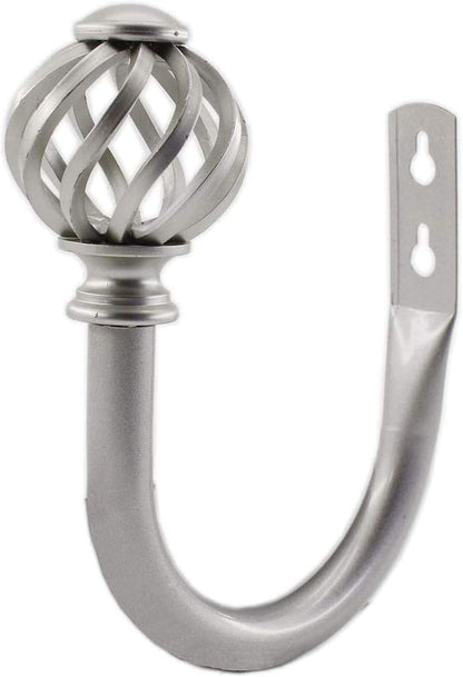 2 Pack Curtain Holdbacks, U Shaped Wall Mounted Curtain Tieback Hooks Drapery Tiebacks Decorative Curtain Hooks Window Treatment Holdbacks Hardware for Home Decor (Silver) - Image 3