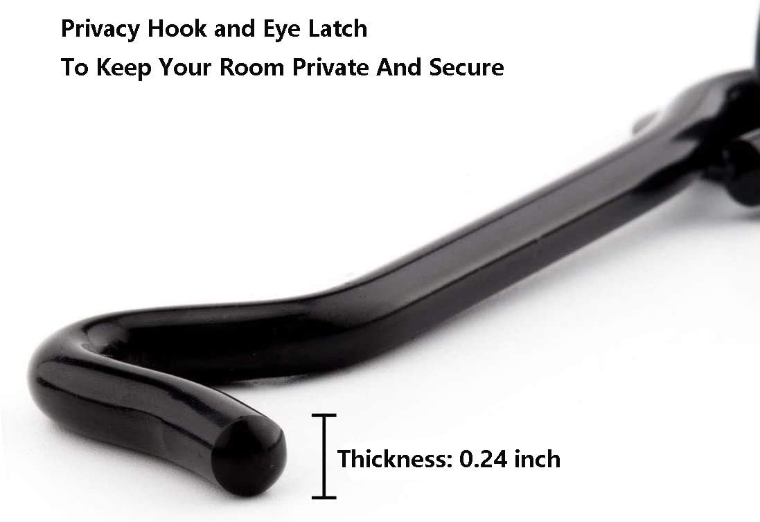 Barn Door Latch, 8 Inch Heavy Duty Stainless Steel Gate Latch Lock,Cabin Hook Eye Latch Hook with Mounting Screws for Window,Sliding Door,Back Gate,Closet Doors,Front Porch,Fence,2 Pack - Image 3