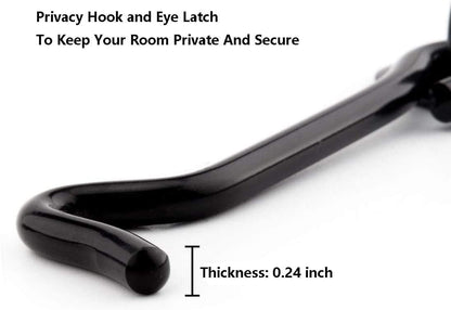 Barn Door Latch, 8 Inch Heavy Duty Stainless Steel Gate Latch Lock,Cabin Hook Eye Latch Hook with Mounting Screws for Window,Sliding Door,Back Gate,Closet Doors,Front Porch,Fence,2 Pack - Image 3