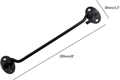 Barn Door Latch, 8 Inch Heavy Duty Stainless Steel Gate Latch Lock,Cabin Hook Eye Latch Hook with Mounting Screws for Window,Sliding Door,Back Gate,Closet Doors,Front Porch,Fence,2 Pack - Image 4