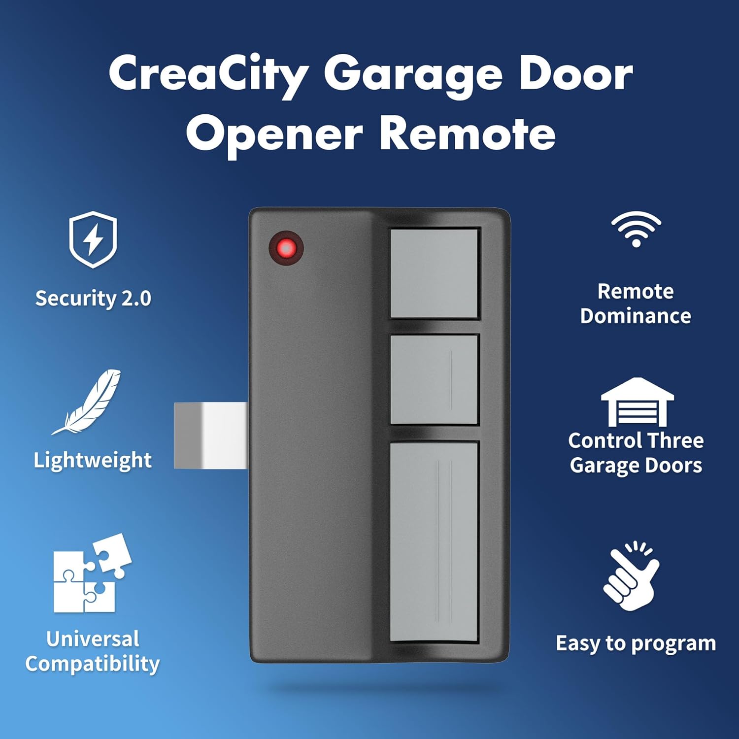2 for Chamberlain LiftMaster Craftsman Garage Door Opener Remote 373LM 371LM 973LM 971LM Universal Black  Black - Image 2