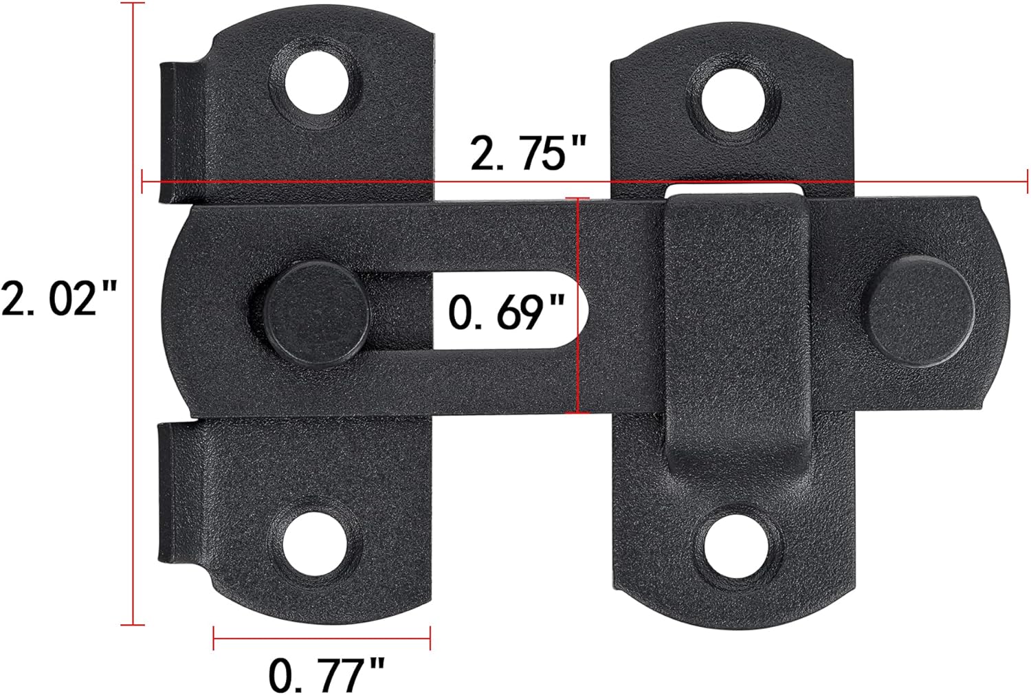 2 Packs Barn Door Latches，2.75” x 2.02” Matte Black Stainless Steel barn gate flip Door Latch Bi-fold Door Lock,Sliding Door Antique Lock Gate Latches Wine Cabinet Closet Door Latches  Small_Matte - Image 2