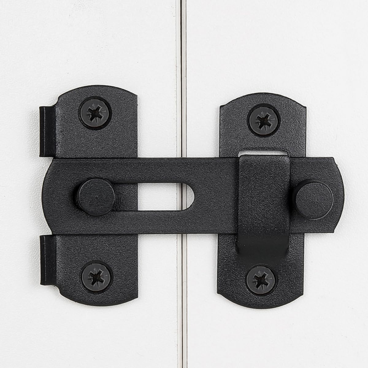 2 Packs Barn Door Latches，2.75” x 2.02” Matte Black Stainless Steel barn gate flip Door Latch Bi-fold Door Lock,Sliding Door Antique Lock Gate Latches Wine Cabinet Closet Door Latches  Small_Matte - Image 3